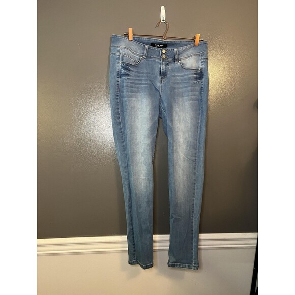 WAX Jean Jeans Womens Size 14 Light Wash Mid Rise Skinny Stretch - Picture 2 of 9